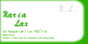 maria lax business card